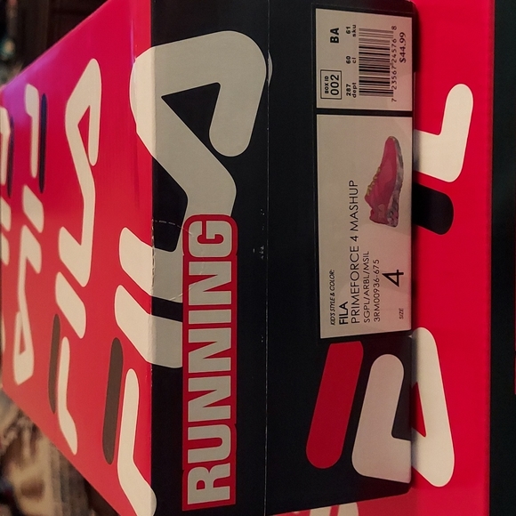 NIB Size 4 Kid's Fila Primeforce 4 Mashup Running Sneakers bright pink - Picture 2 of 4